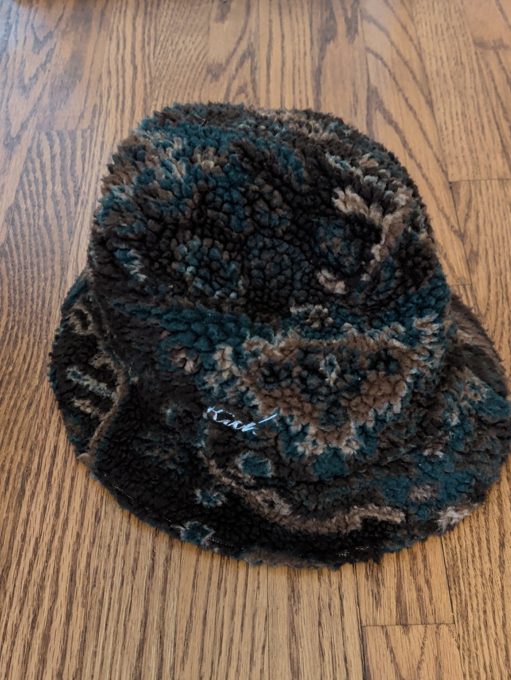 Kith Faux Shearling Bucket Hat in Teal and Brown